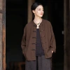 25 new original cotton and linen women's clothing, retro Chinese style, button-up color contrast and thread cardigan for women Application Scenario